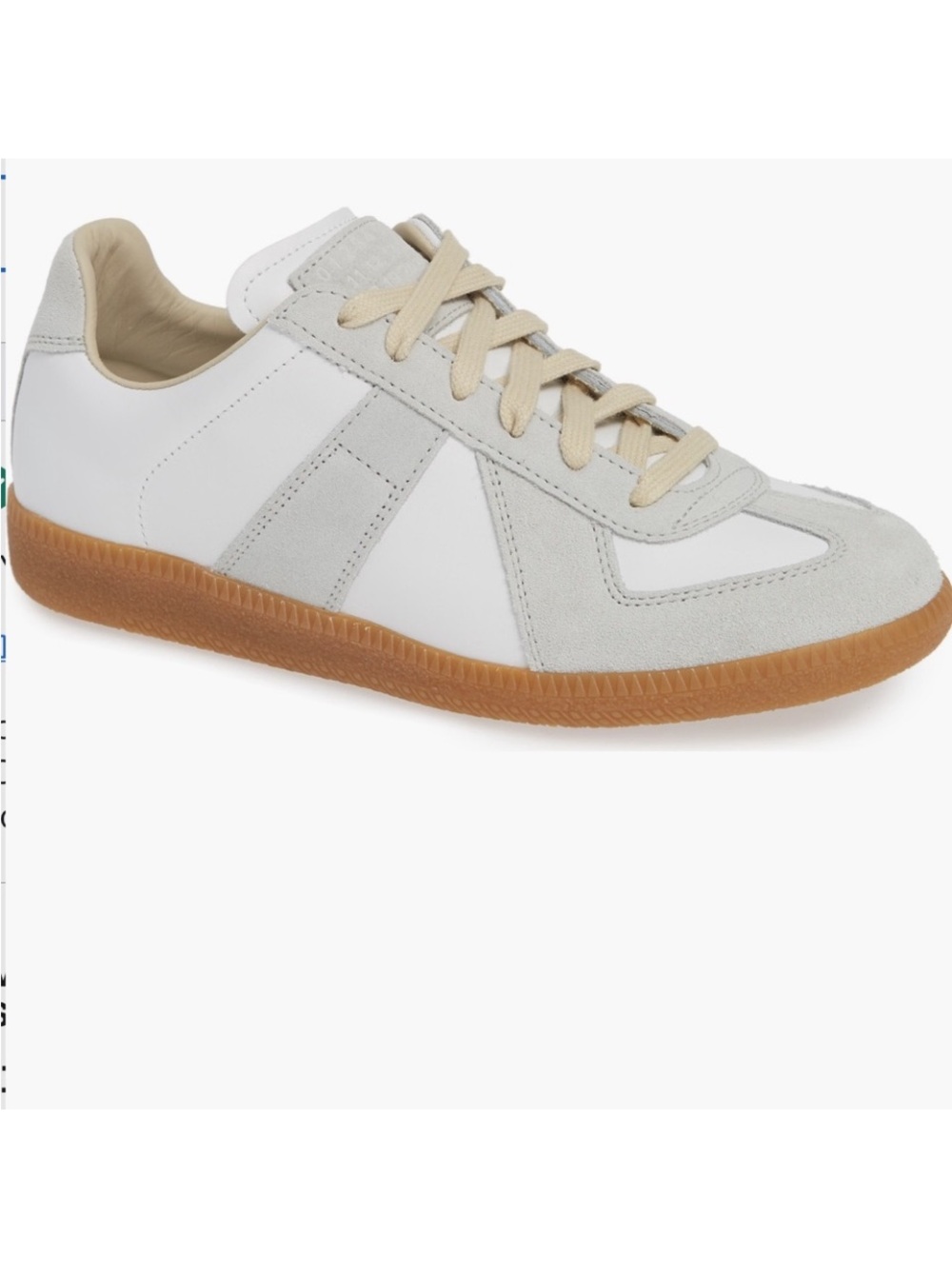 Maison Martin Margiela REPLICA White Leather and Light Gray Suede Sneaker